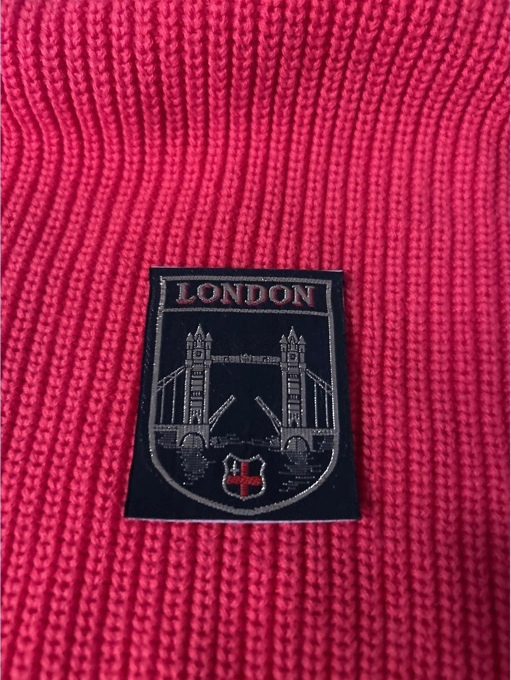 London Patch - sticker Embroidered Knit Fabric Square